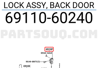 Toyota 6911060240 LOCK ASSY, BACK DOOR