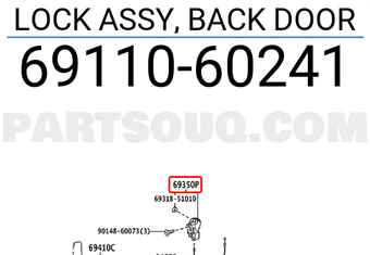 Toyota 6911060241 LOCK ASSY, BACK DOOR