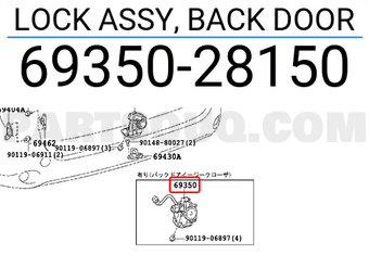Toyota 6935028150 LOCK ASSY, BACK DOOR
