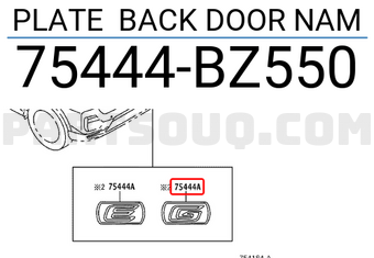 Toyota 75444BZ550 PLATE BACK DOOR NAM