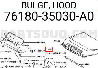 Toyota 7618035030A0 BULGE, HOOD