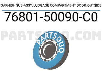 Toyota 7680150090C0 GARNISH SUB-ASSY, LUGGAGE COMPARTMENT DOOR, OUTSIDE