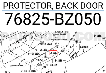 Toyota 76825BZ050 PROTECTOR, BACK DOOR