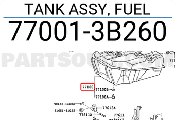 Toyota 770013B260 TANK ASSY, FUEL