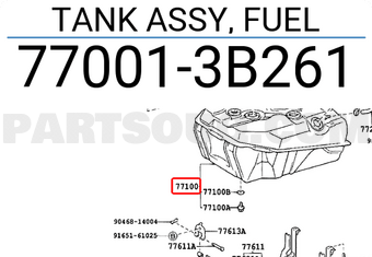 Toyota 770013B261 TANK ASSY, FUEL