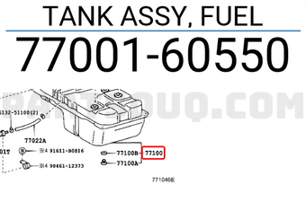 Toyota 7700160550 TANK ASSY, FUEL