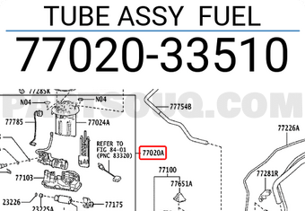 Toyota 7702033510 TUBE ASSY FUEL