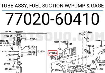 Toyota 7702060410 TUBE ASSY, FUEL SUCTION W/PUMP & GAGE