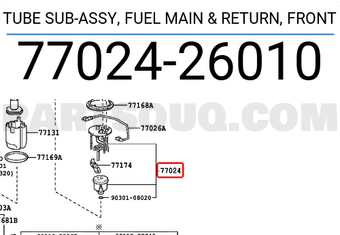 Toyota 7702426010 TUBE SUB-ASSY, FUEL MAIN & RETURN, FRONT