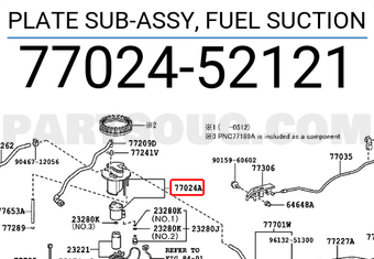 Toyota 7702452121 PLATE SUB-ASSY, FUEL SUCTION