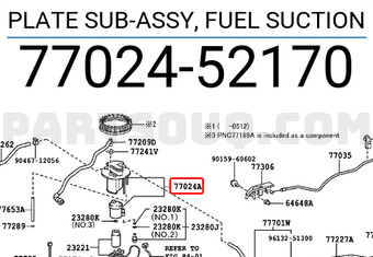 Toyota 7702452170 PLATE SUB-ASSY, FUEL SUCTION