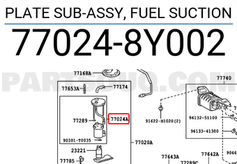 Toyota 770248Y002 PLATE SUB-ASSY, FUEL SUCTION