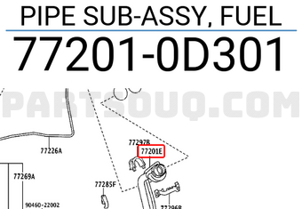 Toyota 772010D301 PIPE SUB-ASSY, FUEL