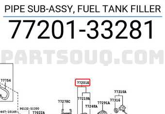 Toyota 7720133281 PIPE SUB-ASSY, FUEL TANK FILLER
