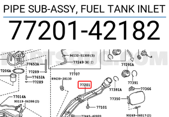Toyota 7720142182 PIPE SUB-ASSY, FUEL TANK INLET