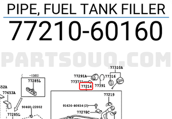 Toyota 7721060160 PIPE, FUEL TANK FILLER