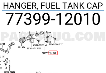 Toyota 7739912010 HANGER, FUEL TANK CAP