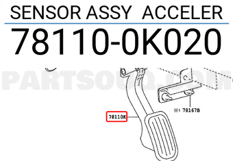 Toyota 781100K020 SENSOR ASSY ACCELER