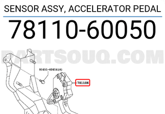 Toyota 7811060050 SENSOR ASSY, ACCELERATOR PEDAL