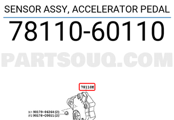Toyota 7811060110 SENSOR ASSY, ACCELERATOR PEDAL