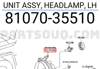 Toyota 8107035510 UNIT ASSY, HEADLAMP, LH
