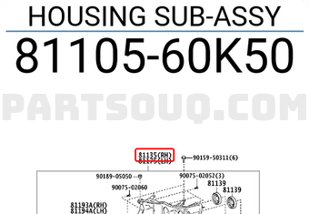 Toyota 8110560K50 HOUSING SUB-ASSY