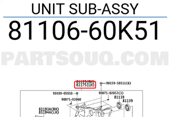 Toyota 8110660K51 UNIT SUB-ASSY