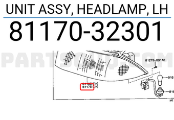 Toyota 8117032301 UNIT ASSY, HEADLAMP, LH
