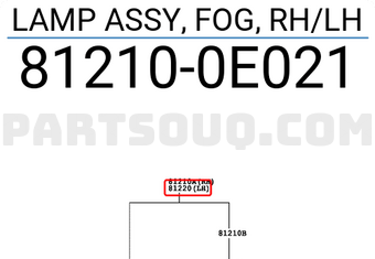 Toyota 812100E021 LAMP ASSY, FOG, RH/LH