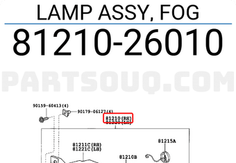 Toyota 8121026010 LAMP ASSY, FOG