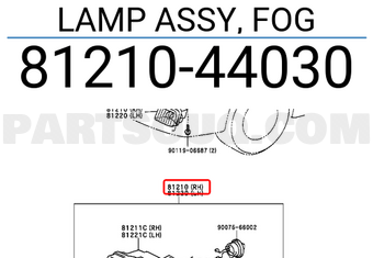 Toyota 8121044030 LAMP ASSY, FOG