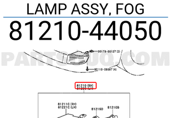 Toyota 8121044050 LAMP ASSY, FOG