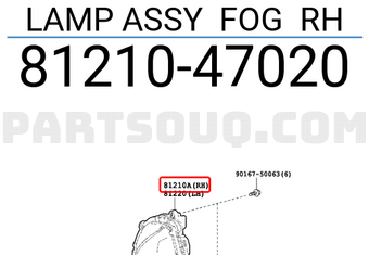 Toyota 8121047020 LAMP ASSY FOG RH