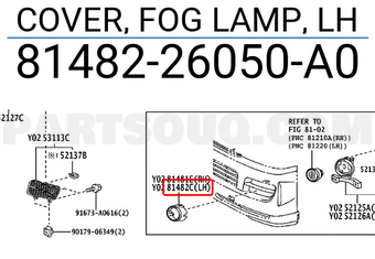 Toyota 8148226050A0 COVER, FOG LAMP, LH
