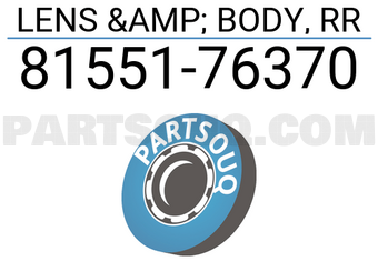 Toyota 8155176370 LENS & BODY, RR