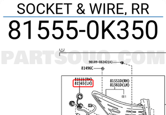 Toyota 815550K350 SOCKET & WIRE, RR