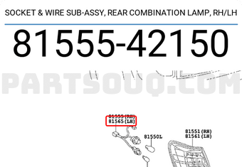 Toyota 8155542150 SOCKET & WIRE SUB-ASSY, REAR COMBINATION LAMP, RH/LH