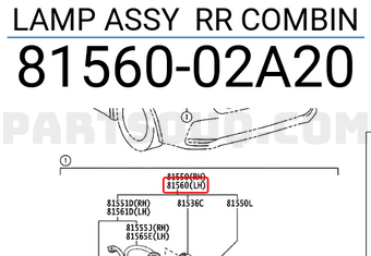 Toyota 8156002A20 LAMP ASSY RR COMBIN