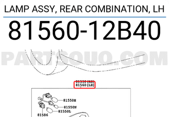 Toyota 8156012B40 LAMP ASSY, REAR COMBINATION, LH