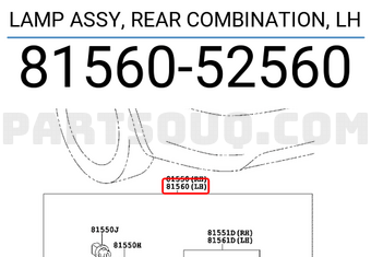 Toyota 8156052560 LAMP ASSY, REAR COMBINATION, LH