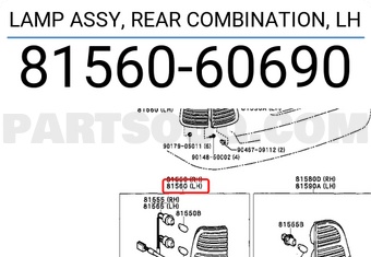 Toyota 8156060690 LAMP ASSY, REAR COMBINATION, LH