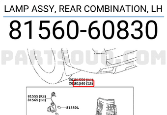 Toyota 8156060830 LAMP ASSY, REAR COMBINATION, LH