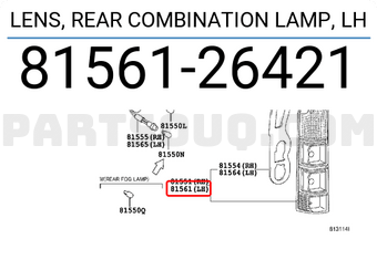 Toyota 8156126421 LENS, REAR COMBINATION LAMP, LH