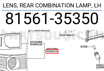 Toyota 8156135350 LENS, REAR COMBINATION LAMP, LH