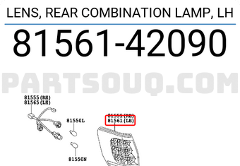 Toyota 8156142090 LENS, REAR COMBINATION LAMP, LH