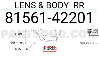Toyota 8156142201 LENS & BODY RR