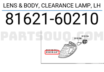 Toyota 8162160210 LENS & BODY, CLEARANCE LAMP, LH
