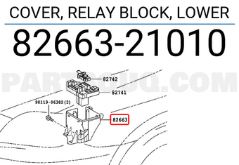Toyota 8266321010 COVER, RELAY BLOCK, LOWER