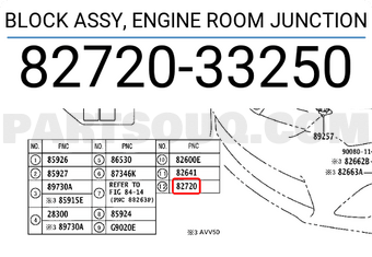 Toyota 8272033250 BLOCK ASSY, ENGINE ROOM JUNCTION