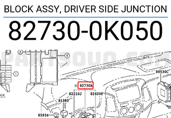 Toyota 827300K050 BLOCK ASSY, DRIVER SIDE JUNCTION